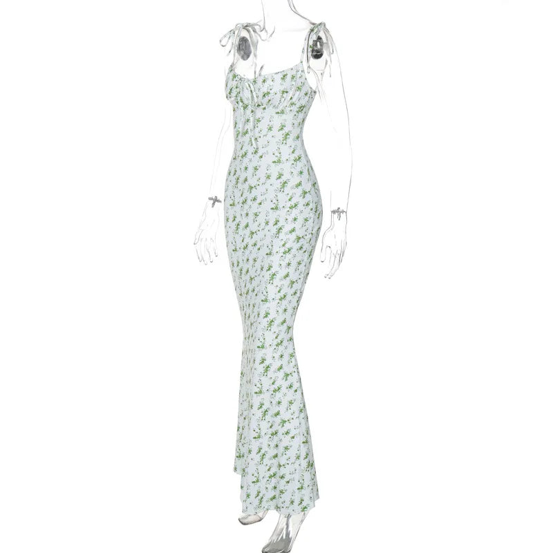 Hugcitar Women Elegant Floral Beach Vacation Bodycon Streetwear Long Dress 2026 Summer Clothes Wholesale Items For Business