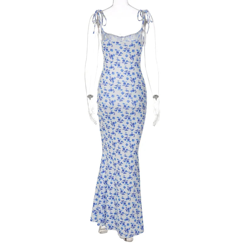 Hugcitar Women Elegant Floral Beach Vacation Bodycon Streetwear Long Dress 2026 Summer Clothes Wholesale Items For Business
