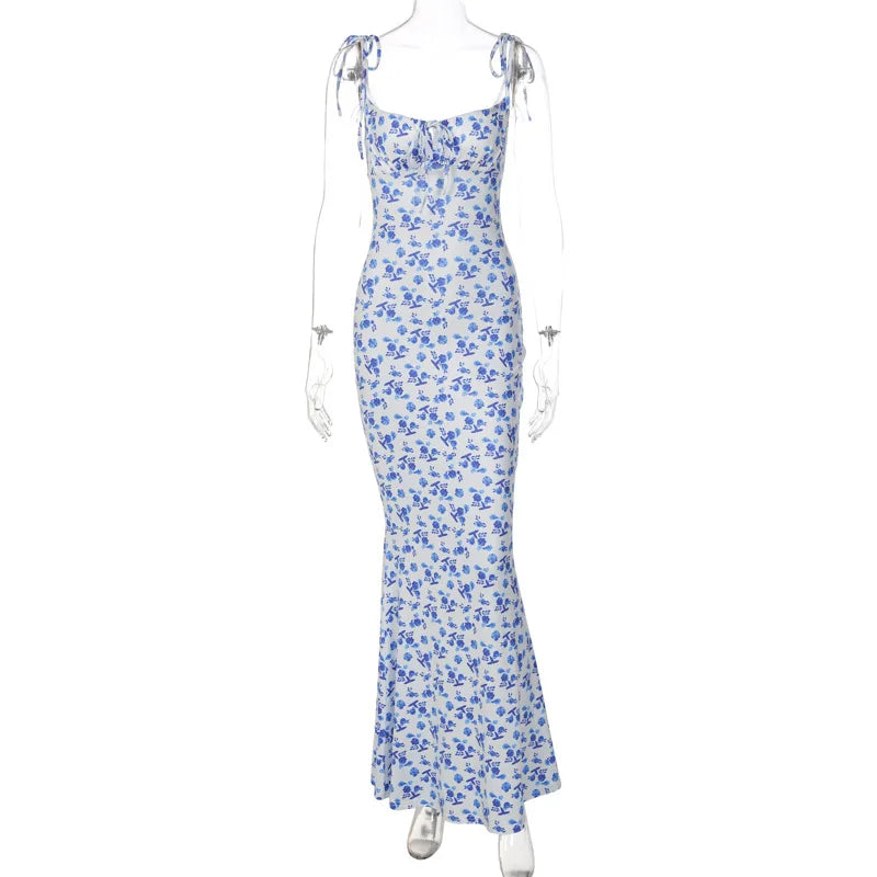 Hugcitar Women Elegant Floral Beach Vacation Bodycon Streetwear Long Dress 2026 Summer Clothes Wholesale Items For Business