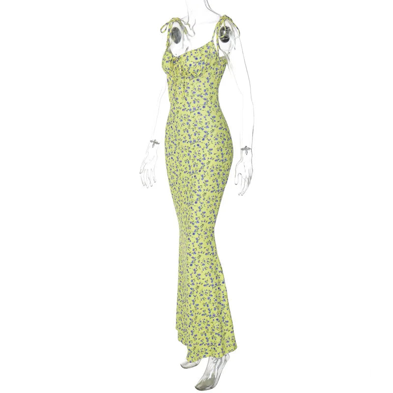 Hugcitar Women Elegant Floral Beach Vacation Bodycon Streetwear Long Dress 2026 Summer Clothes Wholesale Items For Business
