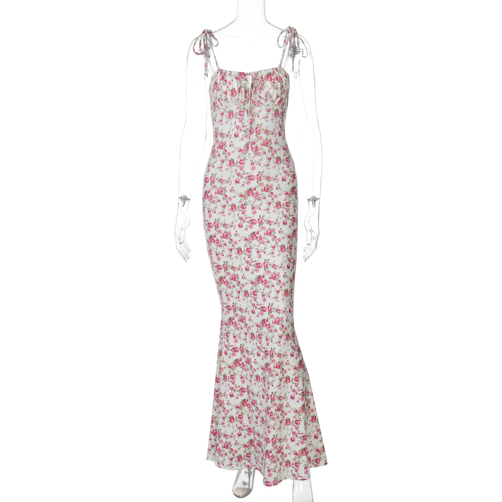 Hugcitar Women Elegant Floral Beach Vacation Bodycon Streetwear Long Dress 2026 Summer Clothes Wholesale Items For Business