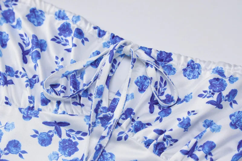 Hugcitar Women Elegant Floral Beach Vacation Bodycon Streetwear Long Dress 2026 Summer Clothes Wholesale Items For Business
