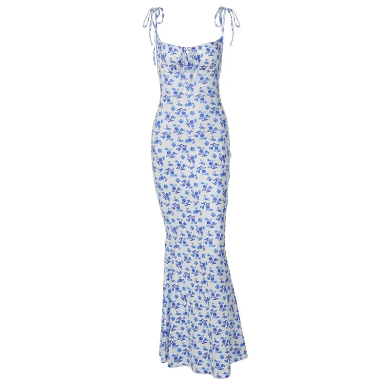 Hugcitar Women Elegant Floral Beach Vacation Bodycon Streetwear Long Dress 2026 Summer Clothes Wholesale Items For Business